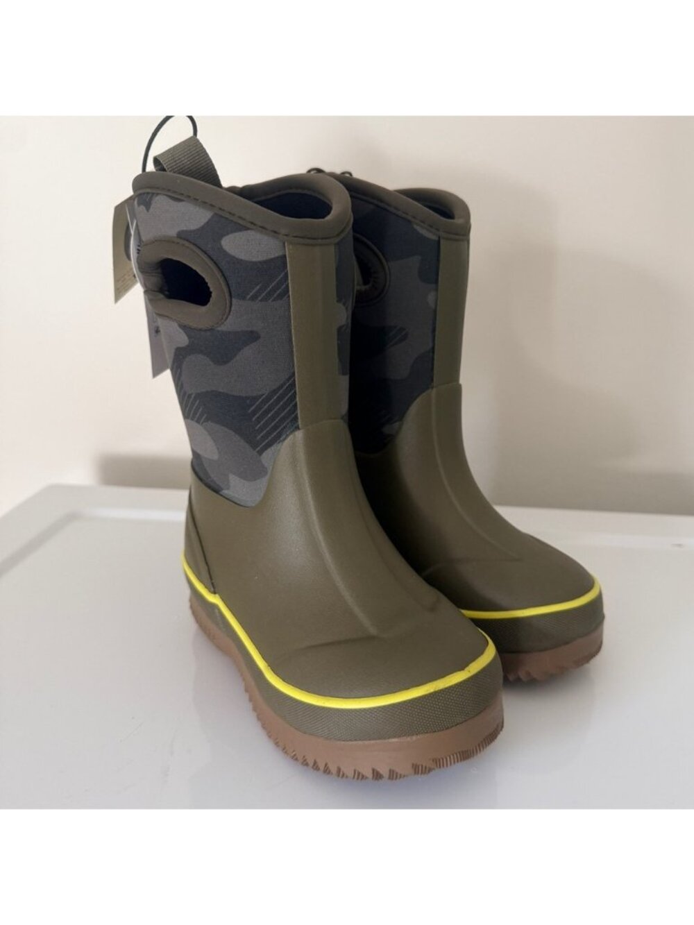 George Toddler Kids Size 7 Winter Lined Boots Army Green NWT
